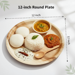 Premium Quality 12-Inch Round Plate with Spoons | Pack of 50 |