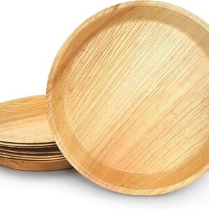 Biodegradable Arecanut Palm Leaf (Pakku Mattai) 12-Inch Round Plate – Pack of 50 | Perfect for Restaurants, Caterers, Tiffin services, Home chefs, Events | Lowest Ever Online Price | Contact for Bulk Purchase
