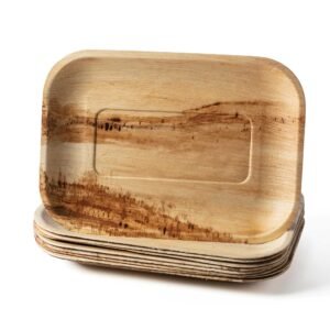 Arecanut Palm Leaf Rectangular Serving Tray (pack of 50 pieces)